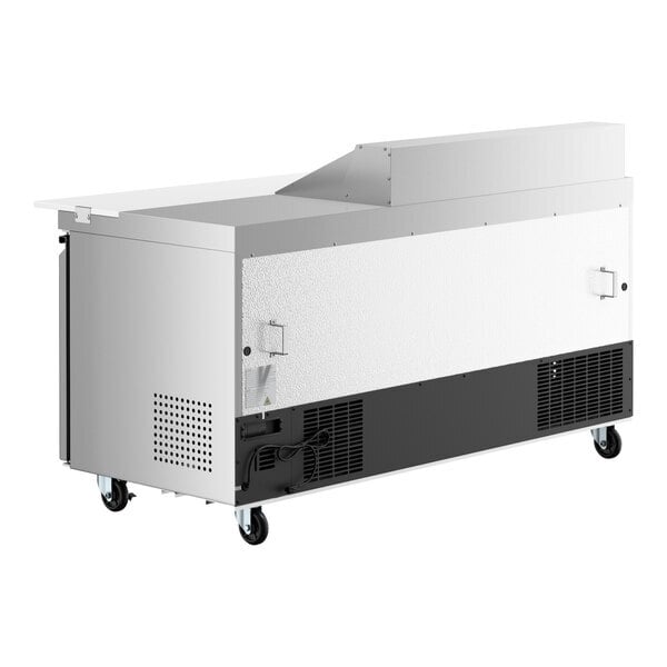 Scratch and Dent Avantco SS-PT-71-12-C 70" 3 Door Stainless Steel Refrigerated Sandwich Prep Table with Workstation and Extra Deep Cutting Board