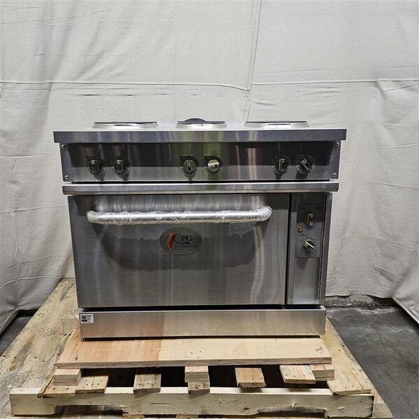 Scratch and Dent Cooking Performance Group ER36-240-1 36" 6-Burner Electric Range with Standard Oven - 240V, 1 Phase