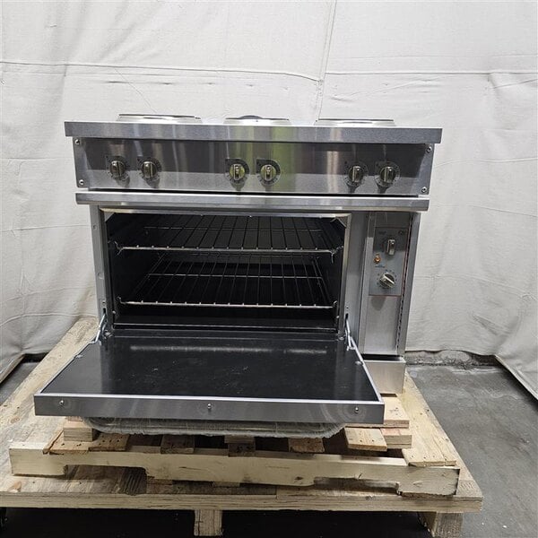 Scratch and Dent Cooking Performance Group ER36-240-1 36" 6-Burner Electric Range with Standard Oven - 240V, 1 Phase