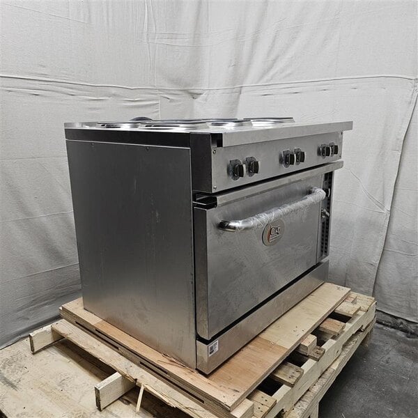 Scratch and Dent Cooking Performance Group ER36-240-1 36" 6-Burner Electric Range with Standard Oven - 240V, 1 Phase