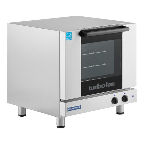 Scratch and Dent Moffat E23M3-T Turbofan Single Deck Half Size Electric Convection Oven with Mechanical Controls - 220-240V, 1 Phase, 3 kW