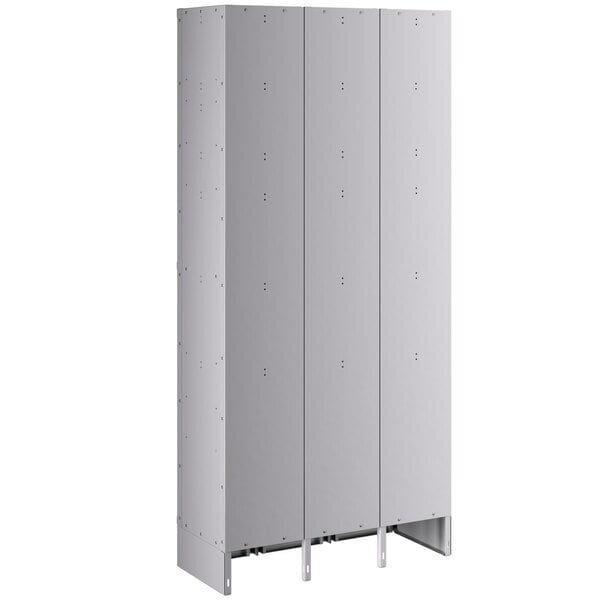 Scratch and Dent Regency Space Solutions Gray 36" x 15" x 78" Triple, 2-Tier Locker - Assembled