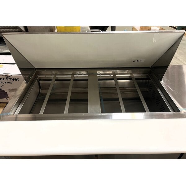 Scratch and Dent Avantco SS-PT-71M-18-A 70" 3 Door Mega Top Stainless Steel ADA Height Refrigerated Sandwich Prep Table with Workstation
