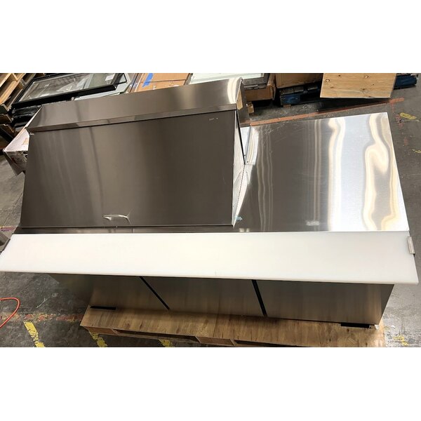 Scratch and Dent Avantco SS-PT-71M-18-A 70" 3 Door Mega Top Stainless Steel ADA Height Refrigerated Sandwich Prep Table with Workstation