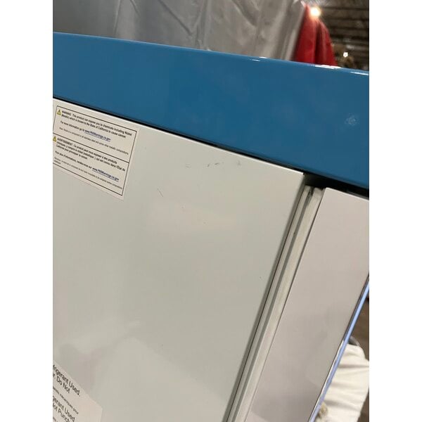 Scratch and Dent Summit Appliance ACR162GNSF456 EQTemp ACR Series 1.58 Cu. Ft. White / Blue Compact Glass Door Reach-In Medical Refrigerator with Temperature-Monitored Vaccine Storage - 115V