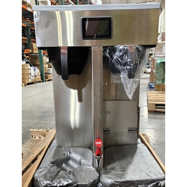 Scratch and Dent Curtis G4TP2T10A3500 G4 ThermoPro Twin 1.5 Gallon Coffee Brewer with Shelf - 220V