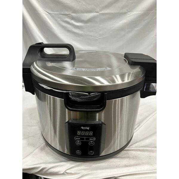 Scratch and Dent Avantco RCSB90 90 Cup (45 Cup Raw) Digital Electric Rice Cooker / Warmer with Hinged Lid - 240V, 2,500W