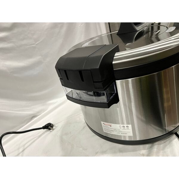 Scratch and Dent Avantco RCSB90 90 Cup (45 Cup Raw) Digital Electric Rice Cooker / Warmer with Hinged Lid - 240V, 2,500W