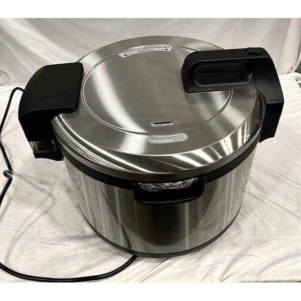 Scratch and Dent Avantco RCSB90 90 Cup (45 Cup Raw) Digital Electric Rice Cooker / Warmer with Hinged Lid - 240V, 2,500W