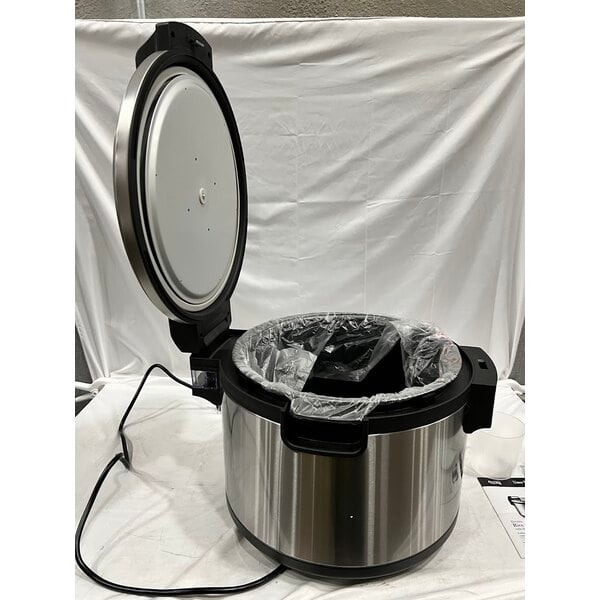 Scratch and Dent Avantco RCSB90 90 Cup (45 Cup Raw) Digital Electric Rice Cooker / Warmer with Hinged Lid - 240V, 2,500W