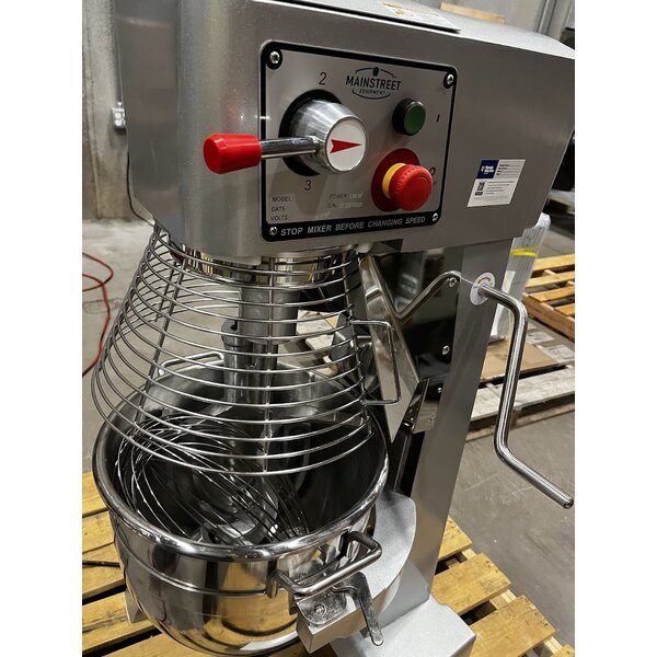 Scratch and Dent MainStreet Equipment CMIX30 30 Qt. Planetary Floor Mixer with Guard & Standard Accessories - 120V, 2 hp