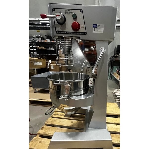 Scratch and Dent MainStreet Equipment CMIX30 30 Qt. Planetary Floor Mixer with Guard & Standard Accessories - 120V, 2 hp
