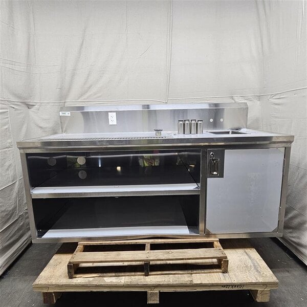 Scratch and Dent Regency 30" x 72" 16 Gauge Stainless Steel Beverage Table with Right Sink