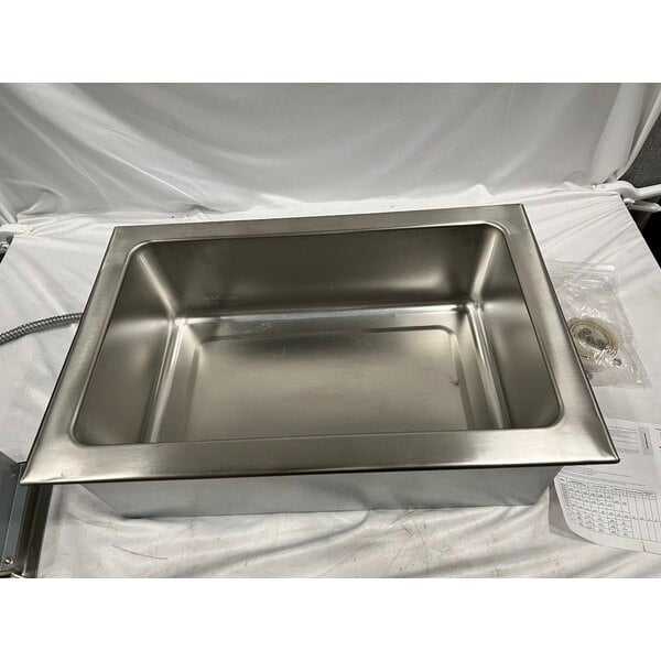 Scratch and Dent Avantco TM-12A Top Mount Drop-In Full Size Hot Food Well with Round Inside Corners and Drain - 120V, 1,500W