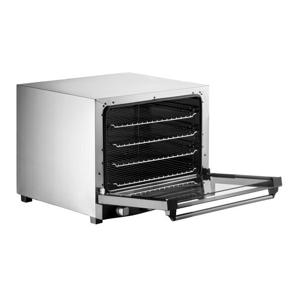 Scratch and Dent Cadco Anna OV-023 4-Shelf Half Size Medium-Duty Manual Countertop Convection Oven - 208-240V