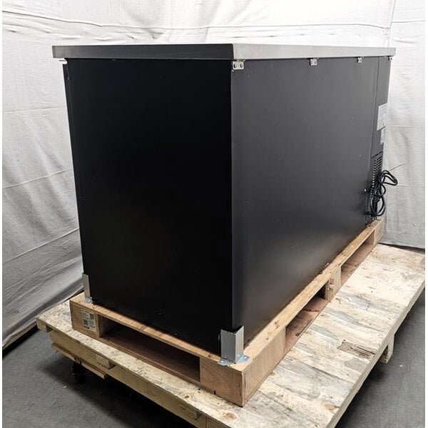 Scratch and Dent Avantco UBB-2G-HC 59" Black Counter Height Glass Door Back Bar Refrigerator with LED Lighting