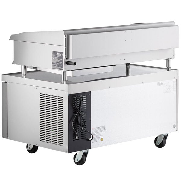 Scratch and Dent Cooking Performance Group G48T 48" Gas Countertop Griddle with Thermostatic Controls and 48", 2 Drawer Refrigerated Base - 120,000 BTU