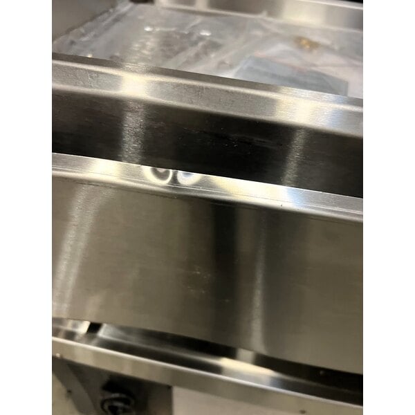 Scratch and Dent Cooking Performance Group G48T 48" Gas Countertop Griddle with Thermostatic Controls and 48", 2 Drawer Refrigerated Base - 120,000 BTU