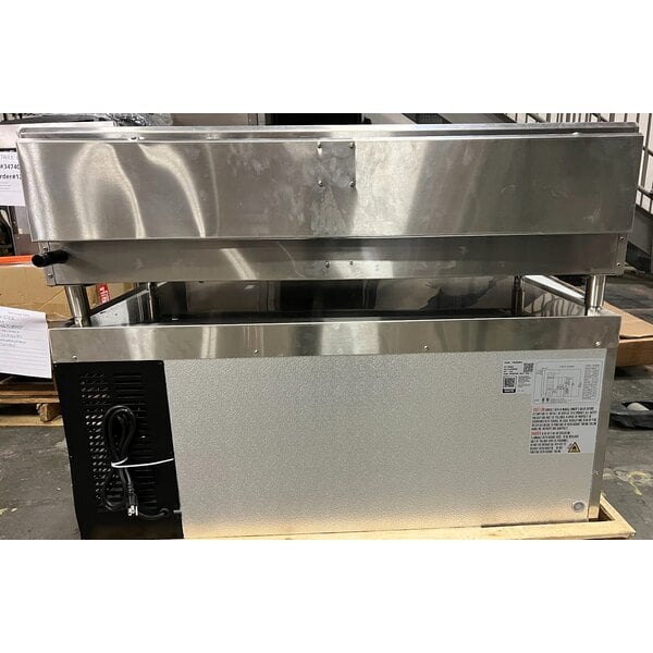 Scratch and Dent Cooking Performance Group G48T 48" Gas Countertop Griddle with Thermostatic Controls and 48", 2 Drawer Refrigerated Base - 120,000 BTU