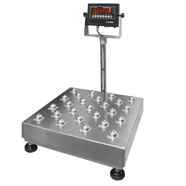 Scratch and Dent Optima Weighing Systems OP-915BT-2424-500 500 lb. Bench Scale with 24" x 24" Ball Transfer Platform, Legal for Trade