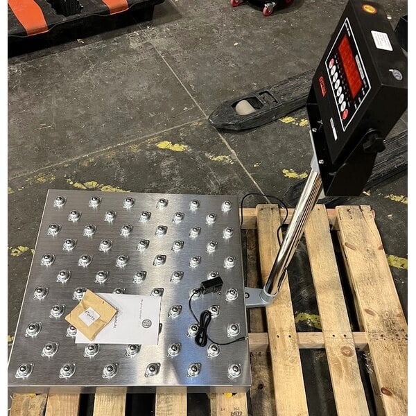 Scratch and Dent Optima Weighing Systems OP-915BT-2424-500 500 lb. Bench Scale with 24" x 24" Ball Transfer Platform, Legal for Trade