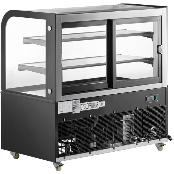 Scratch and Dent Avantco BC-48-HC 48" Curved Glass Black Refrigerated Bakery Display Case