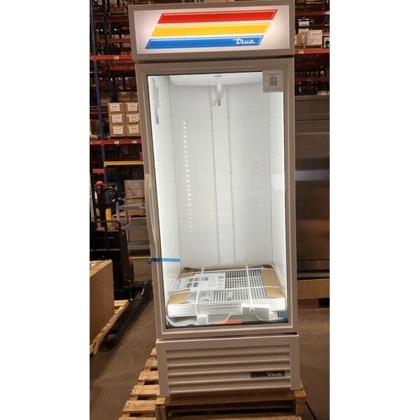 Scratch and Dent True GDM-26-HC~TSL01 30" White Refrigerated Glass Door Merchandiser with LED Lighting