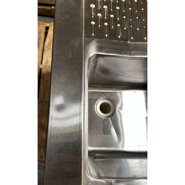 Scratch and Dent Regency 24" x 18 3/4" One Bowl Underbar Sink with Faucet and Right Drainboard