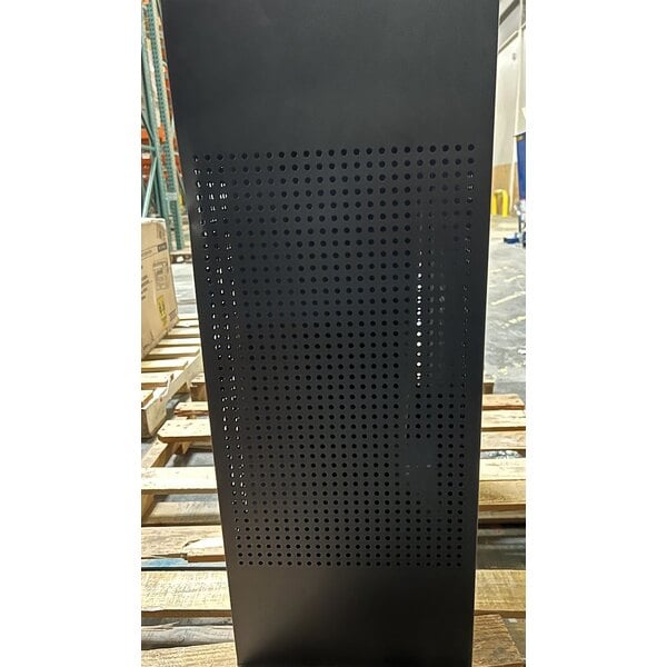 Scratch and Dent Rubbermaid® FGSR18EPLTBK Silhouettes Textured Black Steel Designer Rectangular Trash Can - 22.5 Gallon