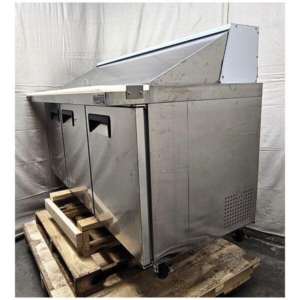 Scratch and Dent Avantco APT-71M-HC 70" 3 Door Mega Top Refrigerated Sandwich Prep Table