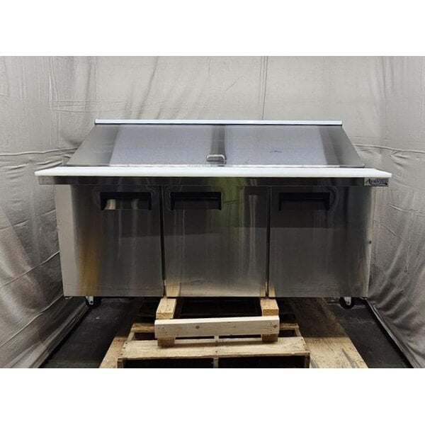 Scratch and Dent Avantco APT-71M-HC 70" 3 Door Mega Top Refrigerated Sandwich Prep Table