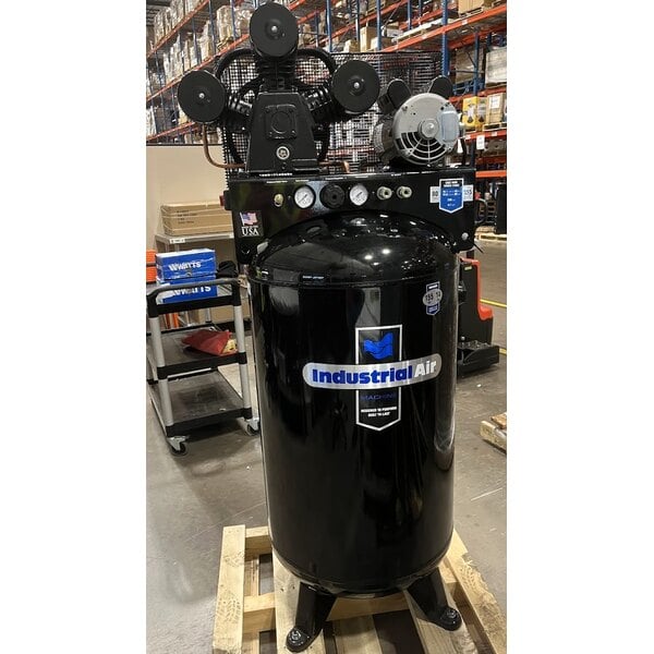 Scratch and Dent Industrial Air 80 Gallon Stationary Vertical Steel Single-Stage Air Compressor with Thermal Overload Protection ILA4708065 - 4.7 hp, 230V