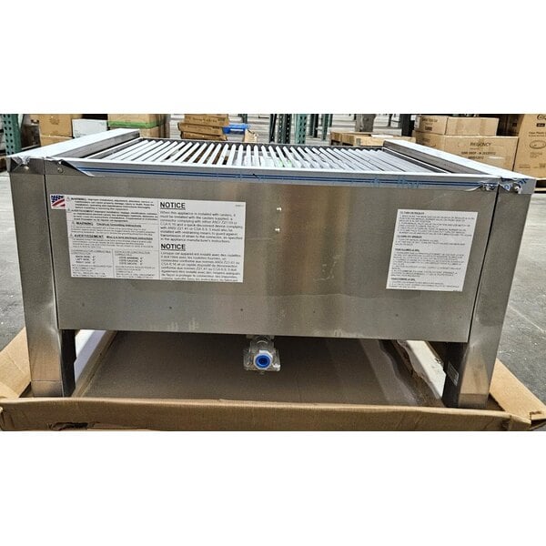 Scratch and Dent EmberGlo 5030102 41C 36" Natural Gas Open Hearth Mid-Closed Front Countertop Charbroiler - 85,000 BTU