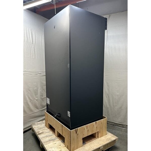 Scratch and Dent Avantco GDS-33-HCB 40" Black Sliding Glass Door Merchandiser Refrigerator with LED Lighting