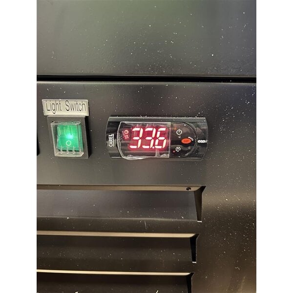 Scratch and Dent Avantco GDS-33-HCB 40" Black Sliding Glass Door Merchandiser Refrigerator with LED Lighting