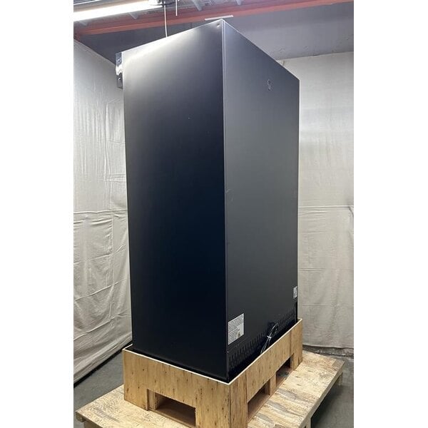 Scratch and Dent Avantco GDS-33-HCB 40" Black Sliding Glass Door Merchandiser Refrigerator with LED Lighting