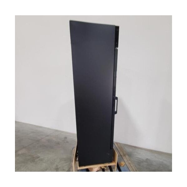 Scratch and Dent Avantco GDC-15-HC 25 5/8" Black Swing Glass Door Merchandiser Refrigerator with LED Lighting