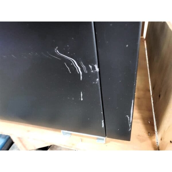 Scratch and Dent Avantco GDC-15-HC 25 5/8" Black Swing Glass Door Merchandiser Refrigerator with LED Lighting