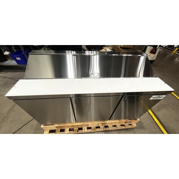 Scratch and Dent MainStreet Equipment 70" Standard Top 3 Door Refrigerated Sandwich Prep Table