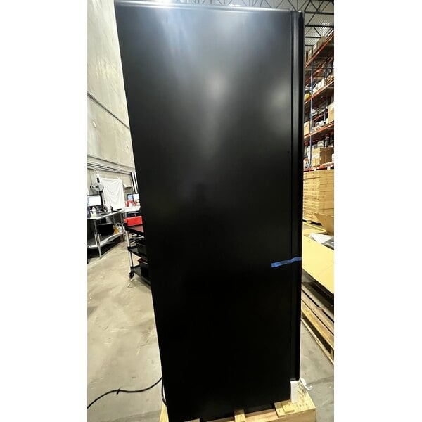 Scratch and Dent True CVM-27-HC~EGC01 30" Black Refrigerated Contemporary Glass Door Merchandiser with LED Lighting - 78 1/2" Tall