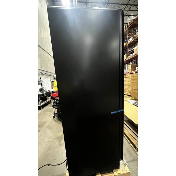 Scratch and Dent True CVM-27-HC~EGC01 30" Black Refrigerated Contemporary Glass Door Merchandiser with LED Lighting - 78 1/2" Tall