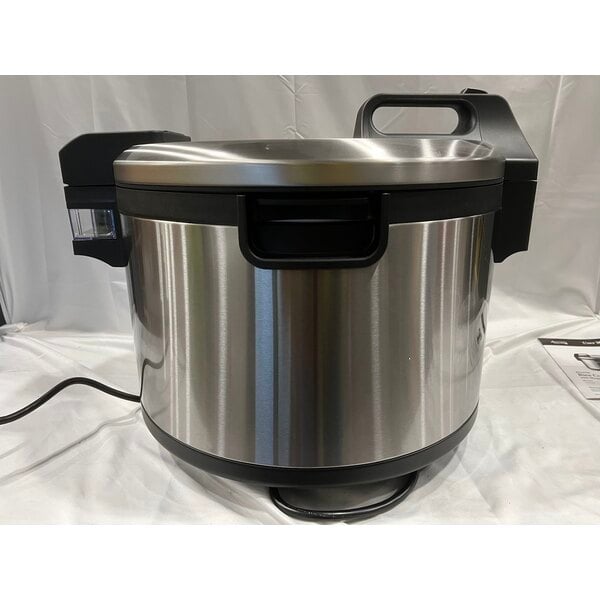 Scratch and Dent Avantco RCSB90 90 Cup (45 Cup Raw) Digital Electric Rice Cooker / Warmer with Hinged Lid - 240V, 2,500W
