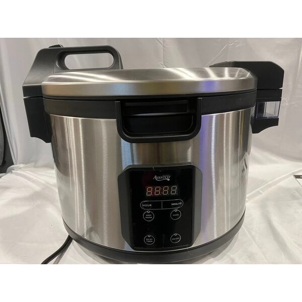 Scratch and Dent Avantco RCSB90 90 Cup (45 Cup Raw) Digital Electric Rice Cooker / Warmer with Hinged Lid - 240V, 2,500W