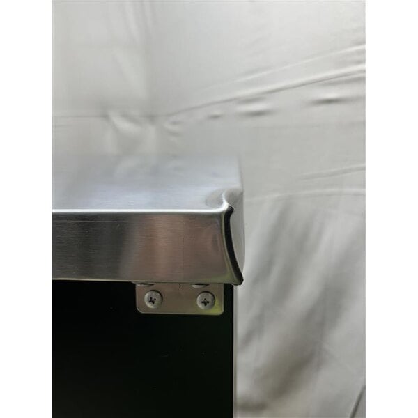Scratch and Dent Avantco UBB-72G-HC 73" Black Counter Height Narrow Glass Door Back Bar Refrigerator with LED Lighting