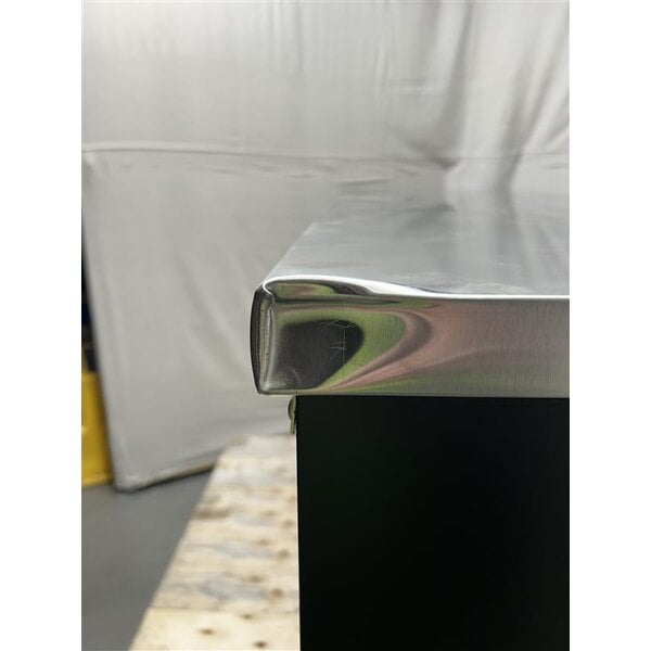 Scratch and Dent Avantco UBB-72G-HC 73" Black Counter Height Narrow Glass Door Back Bar Refrigerator with LED Lighting