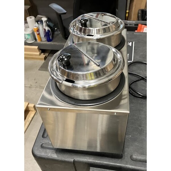 Scratch and Dent Vollrath 72040 Cayenne Twin Well 4 Qt. Countertop Rethermalizer / Warmer Package with Insets and Covers 120V, 1100W