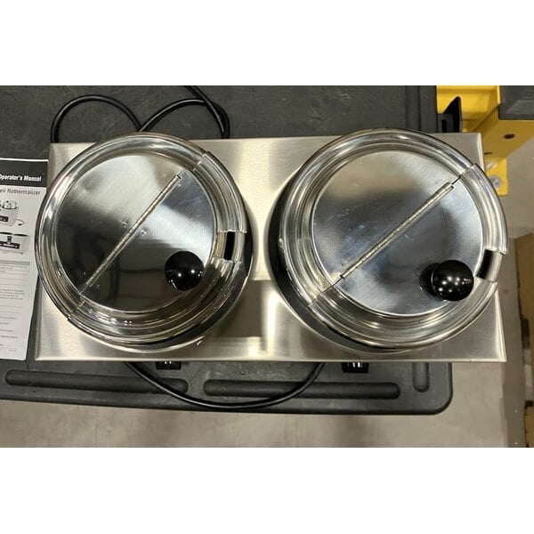 Scratch and Dent Vollrath 72040 Cayenne Twin Well 4 Qt. Countertop Rethermalizer / Warmer Package with Insets and Covers 120V, 1100W