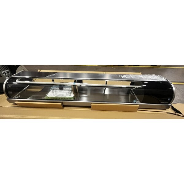 Scratch and Dent Hoshizaki HNC-180BA-R-SLH Curved Glass Refrigerated Sushi Display Case 71" - Right Side Compressor