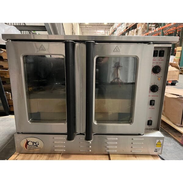Scratch and Dent Cooking Performance Group FGC-100-N Single Deck Standard Depth Full Size Natural Gas Convection Oven with Legs - 54,000 BTU