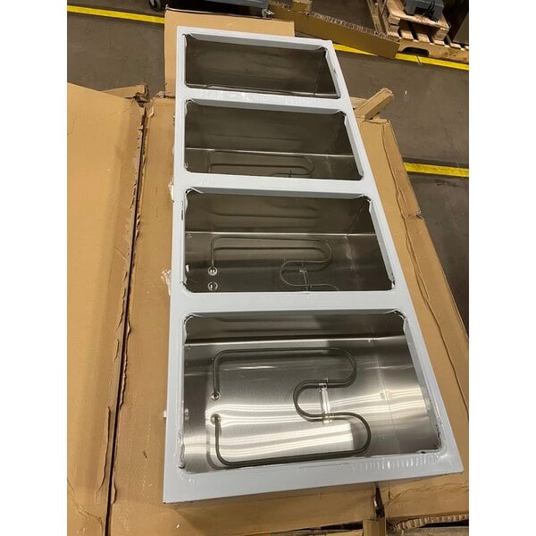 Scratch and Dent ServIt Four Pan Open Well Electric Steam Table with Partially Enclosed Base - 208/240V, 3000W